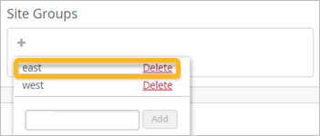 Example - deleting a site group