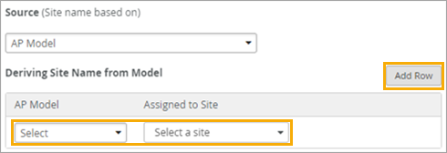 Deriving Site Name from Model table and Add Row button