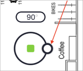 location of the knob to orient an AP on a floorplan