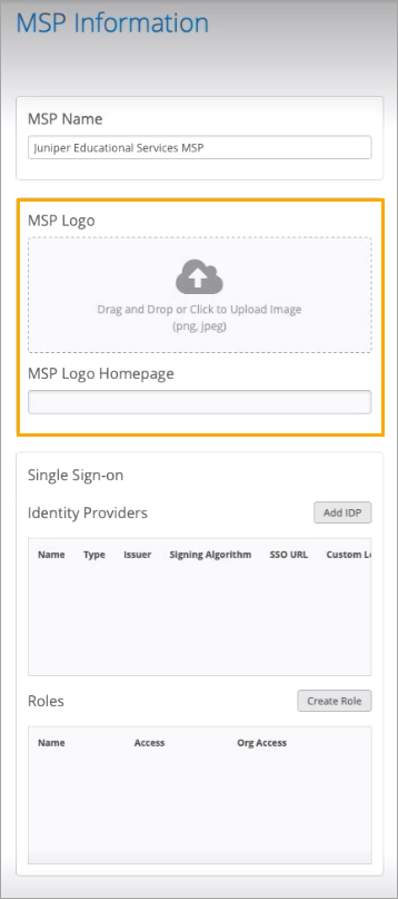 MSP Logo Section of MSP Information Page