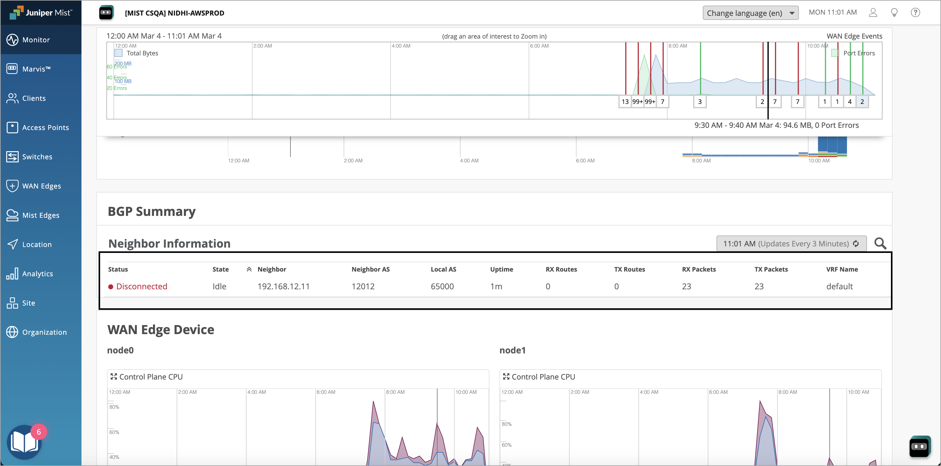 BGP Neighbor Information