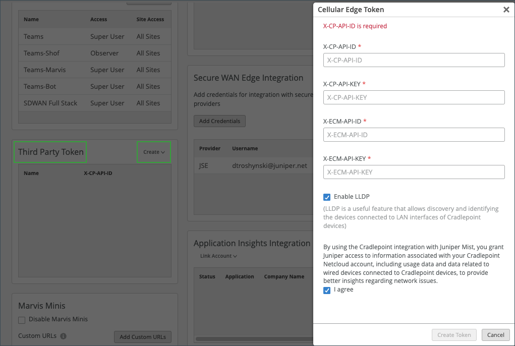 Add Third Party Token for Cradlepoint