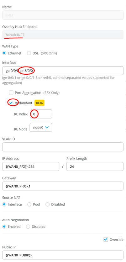 WAN Interface Configuration (First)