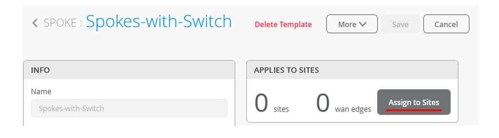 Assign Spoke Templates to Sites