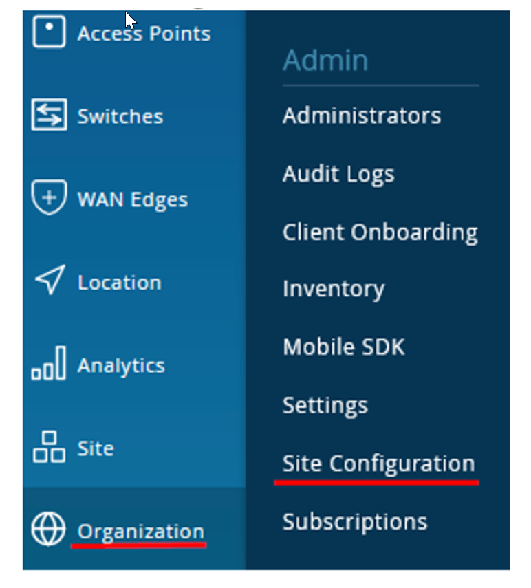 Navigate to Site Configuration