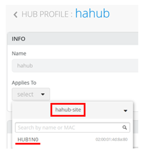 Select Sites for Applying Hub Profile