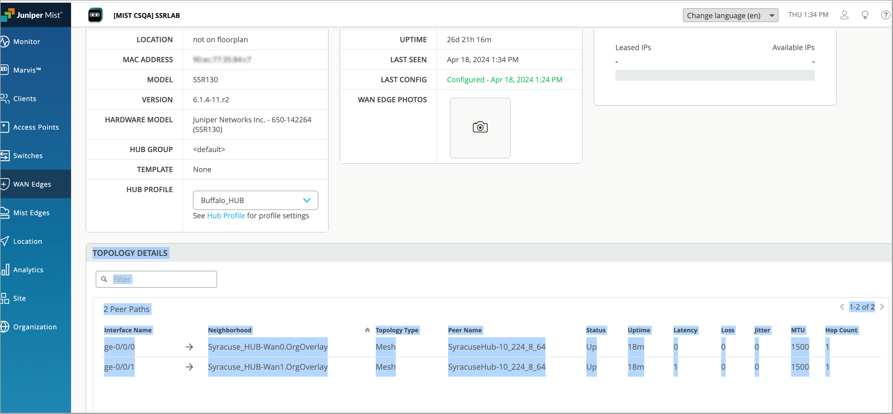 Hub-to-Hub Overlay Topology Details