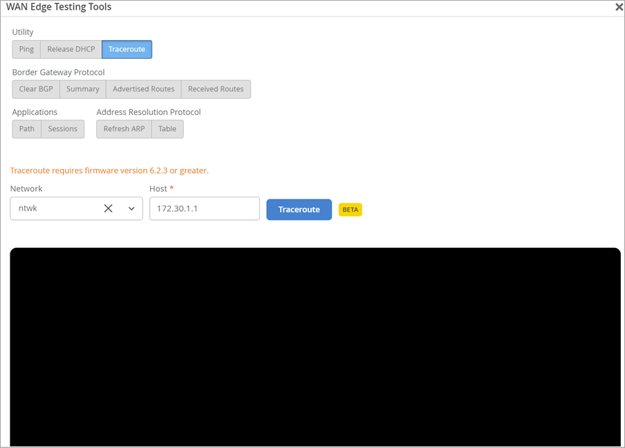 Initiate Traceroute (Session Smart Routers)