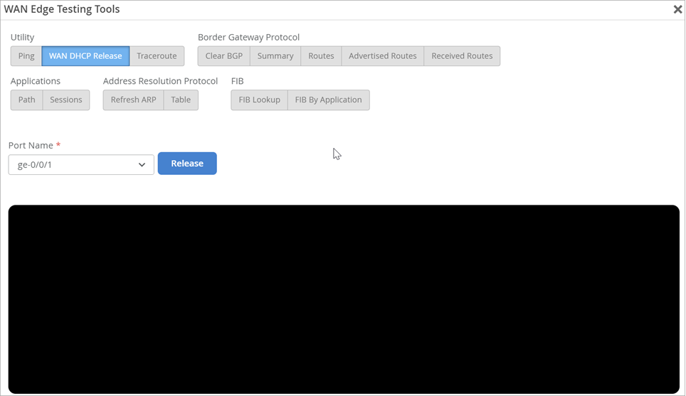 WAN DHCP Release (Session Smart Routers)