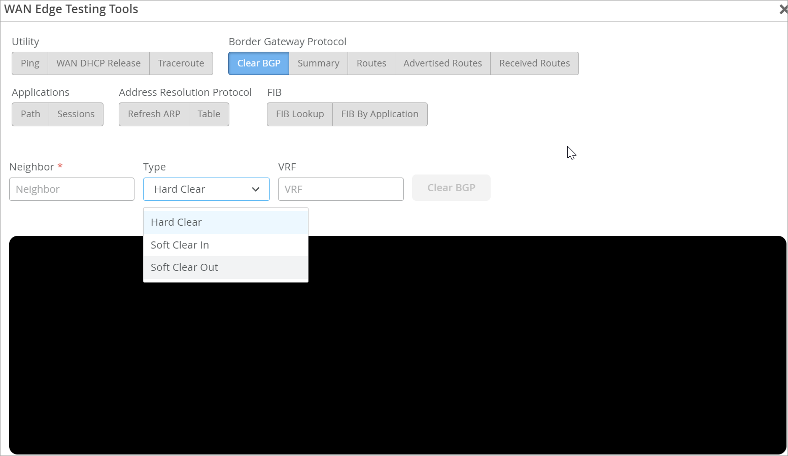 Clear BGP Sessions (Session Smart Routers)