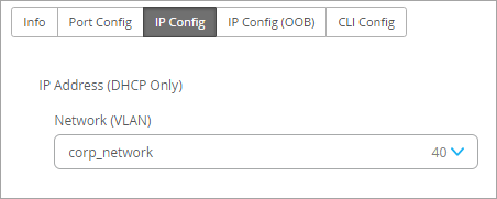 Select Switches - IP Config Tab