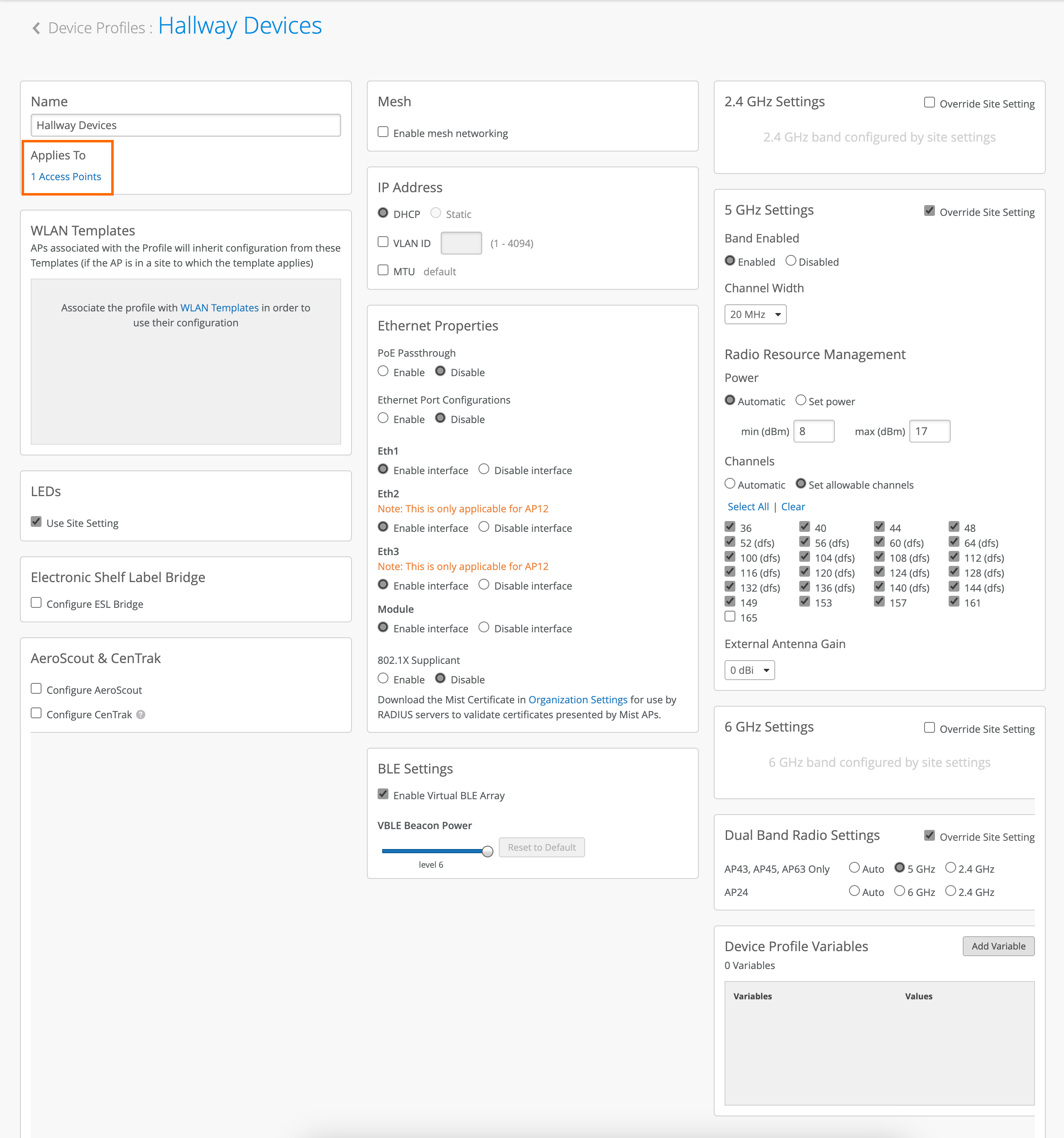 Device Profiles