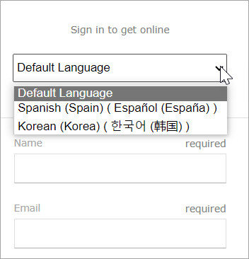Example: Guest Portal with Language Options