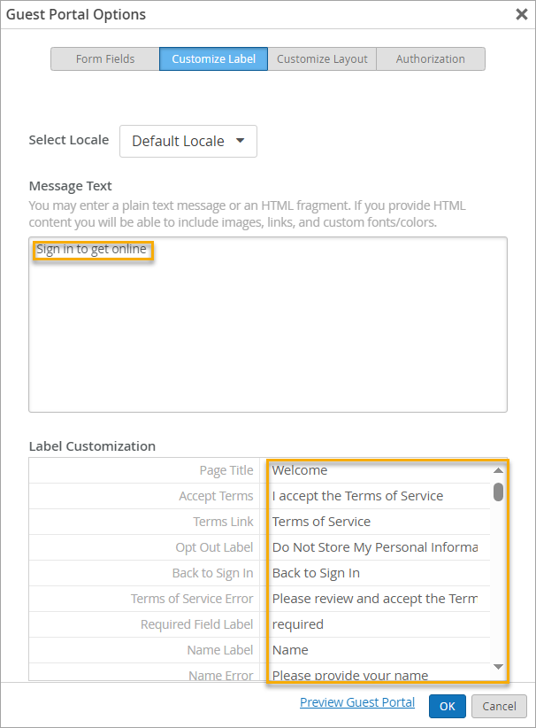 Fields for Text Labels