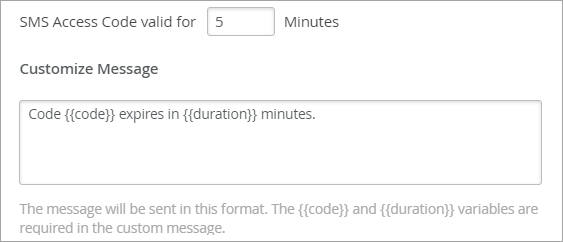 Additional Fields for SMS Authentication Code