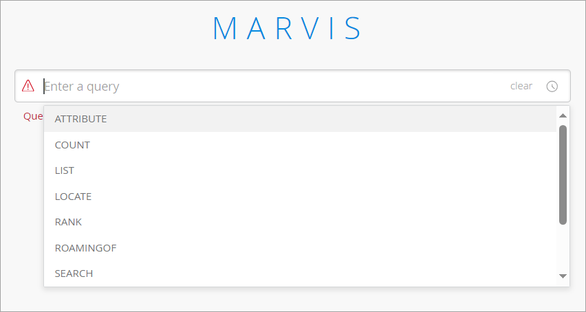 Marvis Query Box and Query Types
