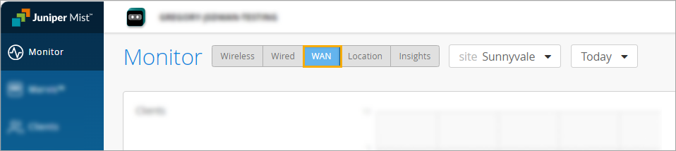 WAN Button on the Monitor Page