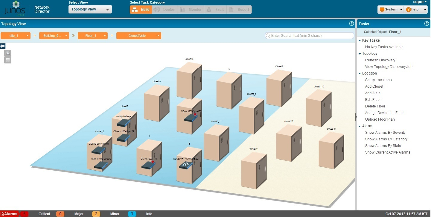 Typical Floor Plan Displaying the Closets and Devices