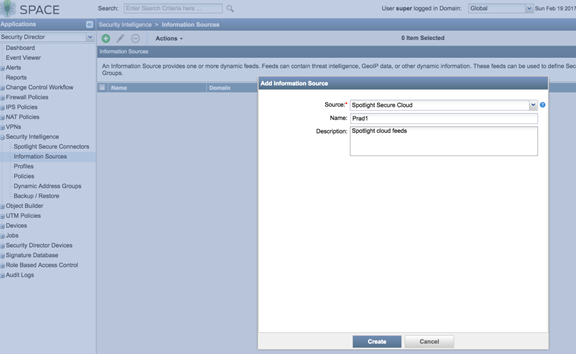 Spotlight Secure: Add Information Source