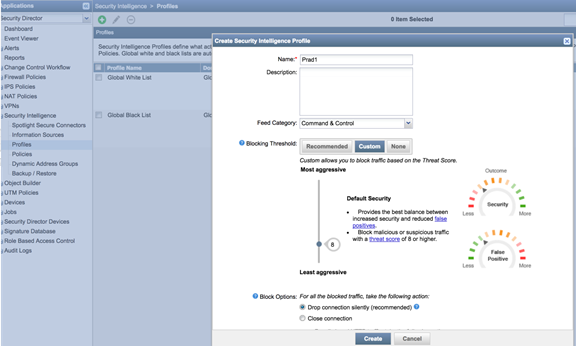 Spotlight Secure: Create Security Intelligence Profile