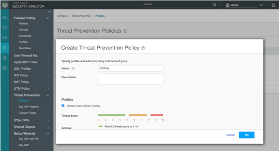 Policy Enforcer: Create Threat Prevention Policy