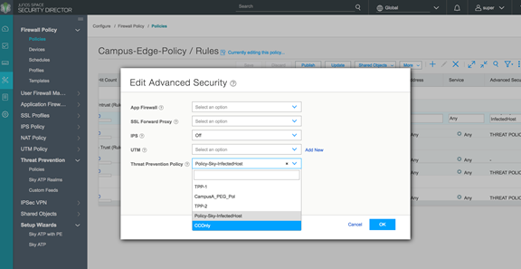 Policy Enforcer: Apply Threat Prevention Policy to Firewall Policy