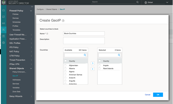 Policy Enforcer: Create Geo IP