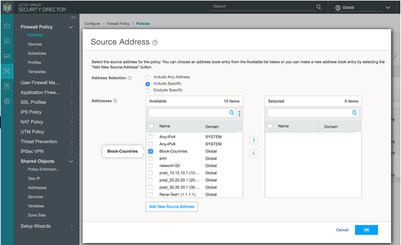 Policy Enforcer: Use Geo IP in the Firewall Policy