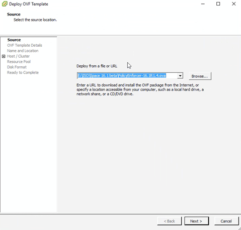 Deploy Policy Enforcer OVF File 2