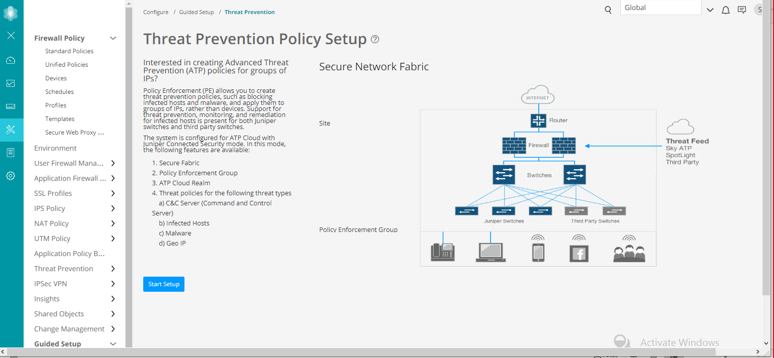 Threat Presentation Guided Setup