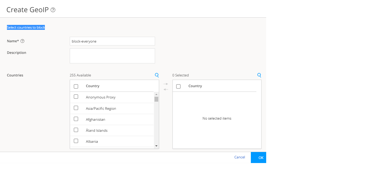 Create Geo IP