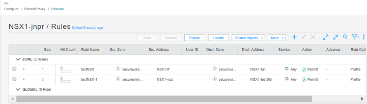 Firewall Policy Rules Page