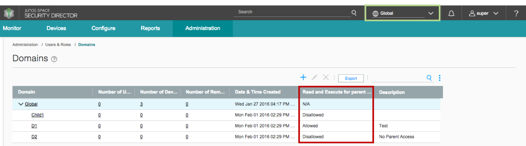 Security Director Domains