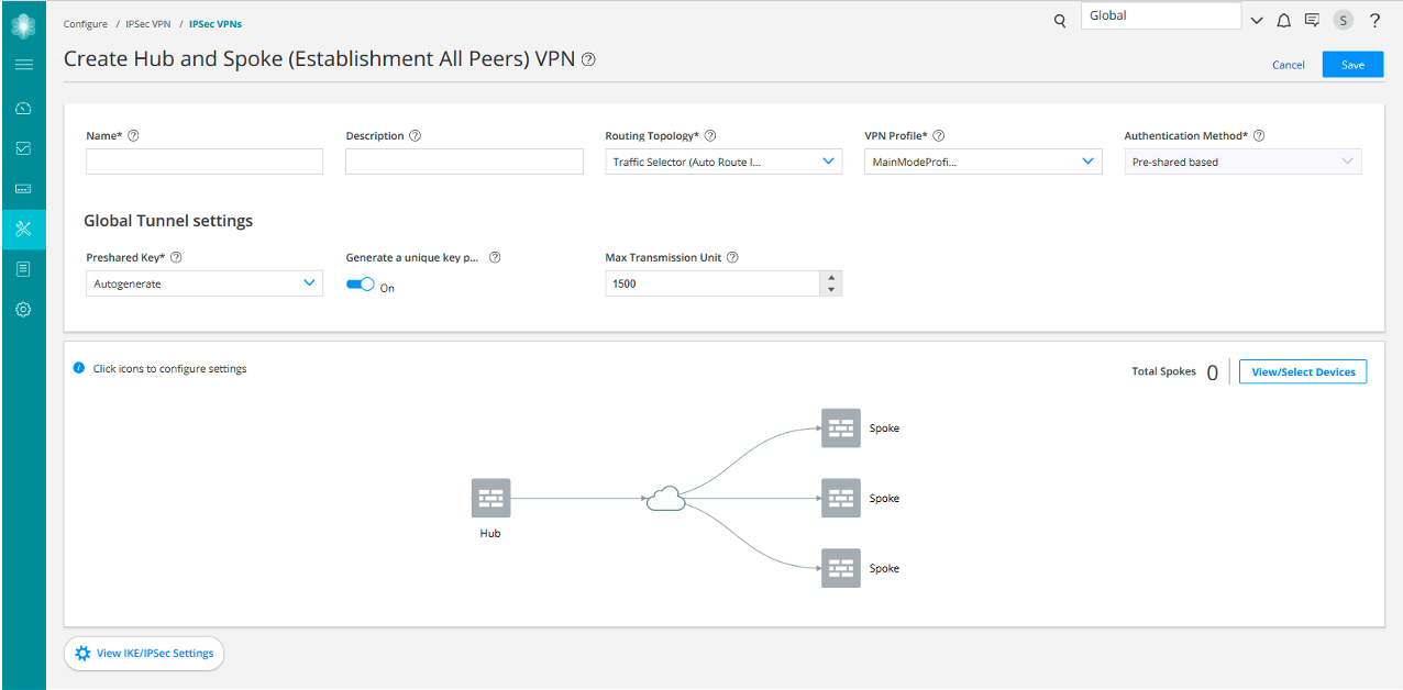 Create Hub-and-Spoke (Establishment All Peers) VPN