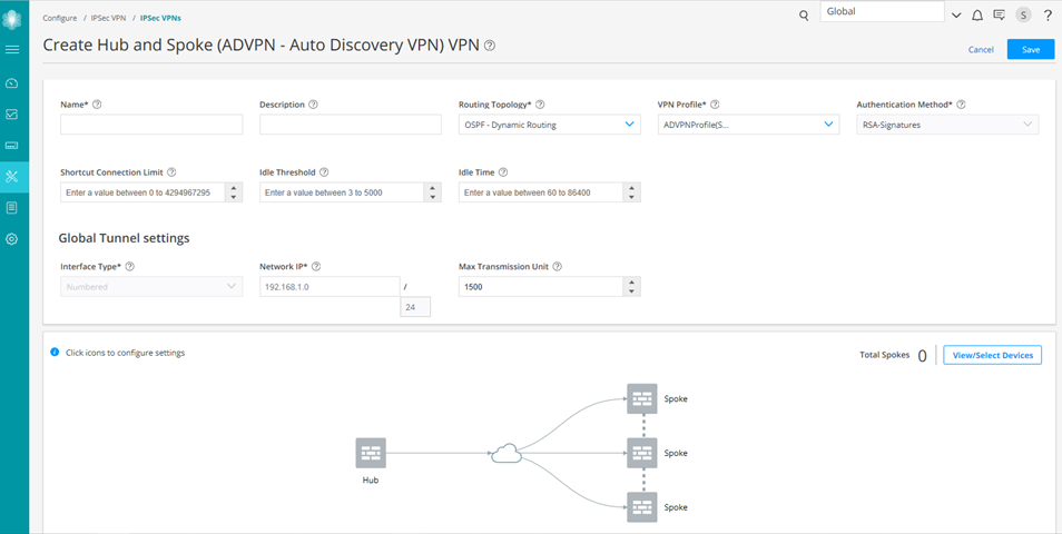 Create Hub-and-Spoke Auto Discovery VPN