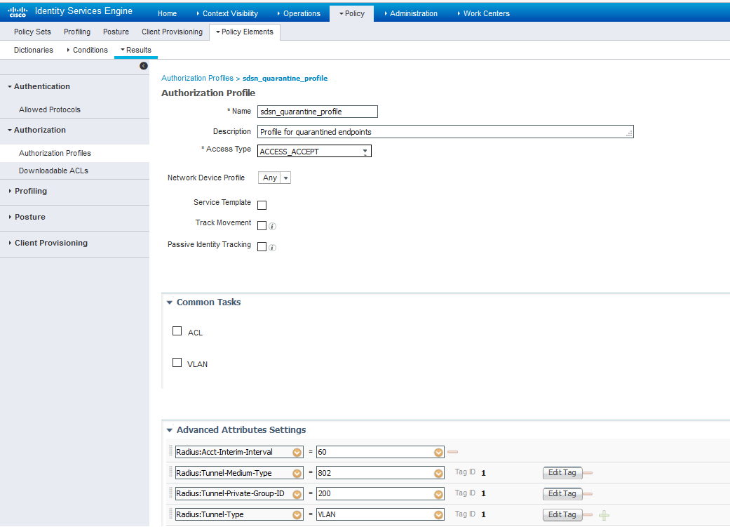 Cisco ISE: Configure Authorization Profiles