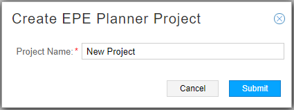 Create EPE Planner Project Window