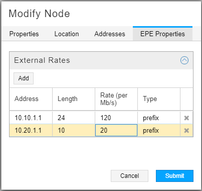 Modify Node Window, EPE Properties Tab