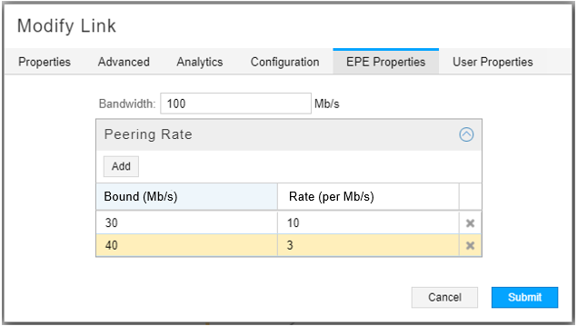 Modify Link Window, EPE Properties Tab