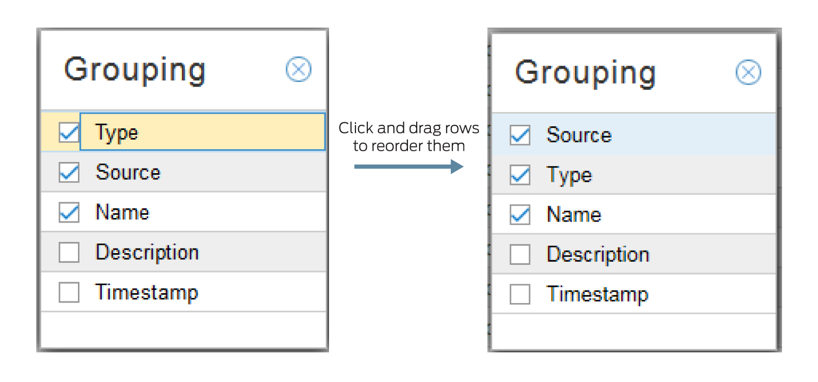 Event View Bar Chart Settings