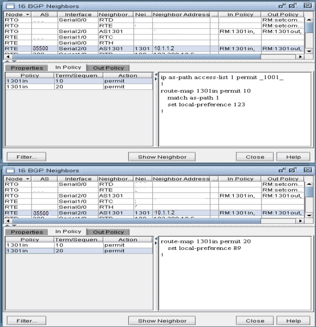 BGP In Policy for RTE