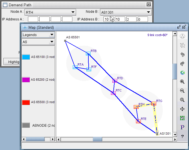 Path trace illustrating the RTG being the preferred exit point