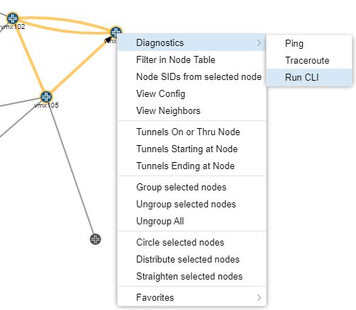 Navigating to Run CLI from the Topology Map