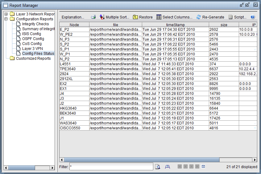 Config File Status