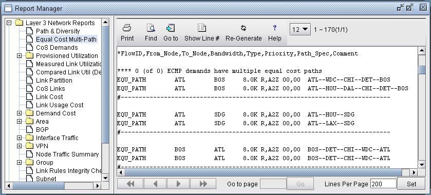 Equal Cost Multiple-Paths Report