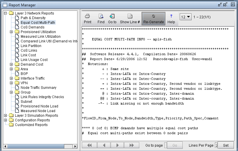 New Equal Cost Multiple-Paths Report