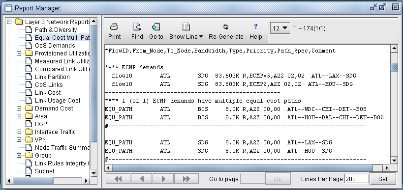 Equal Cost Multiple-Paths Demand Report