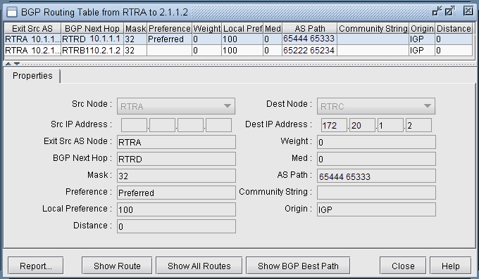 BGP Routing Table