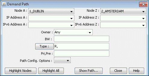 Demand Path window