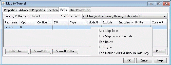 Configuring the Tunnel Path (Options may vary)